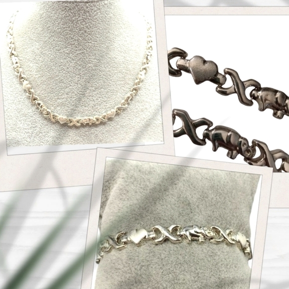 Star Gold Jewelry - STAR GOLD Hearts & Elephants Necklace & Bracelet
